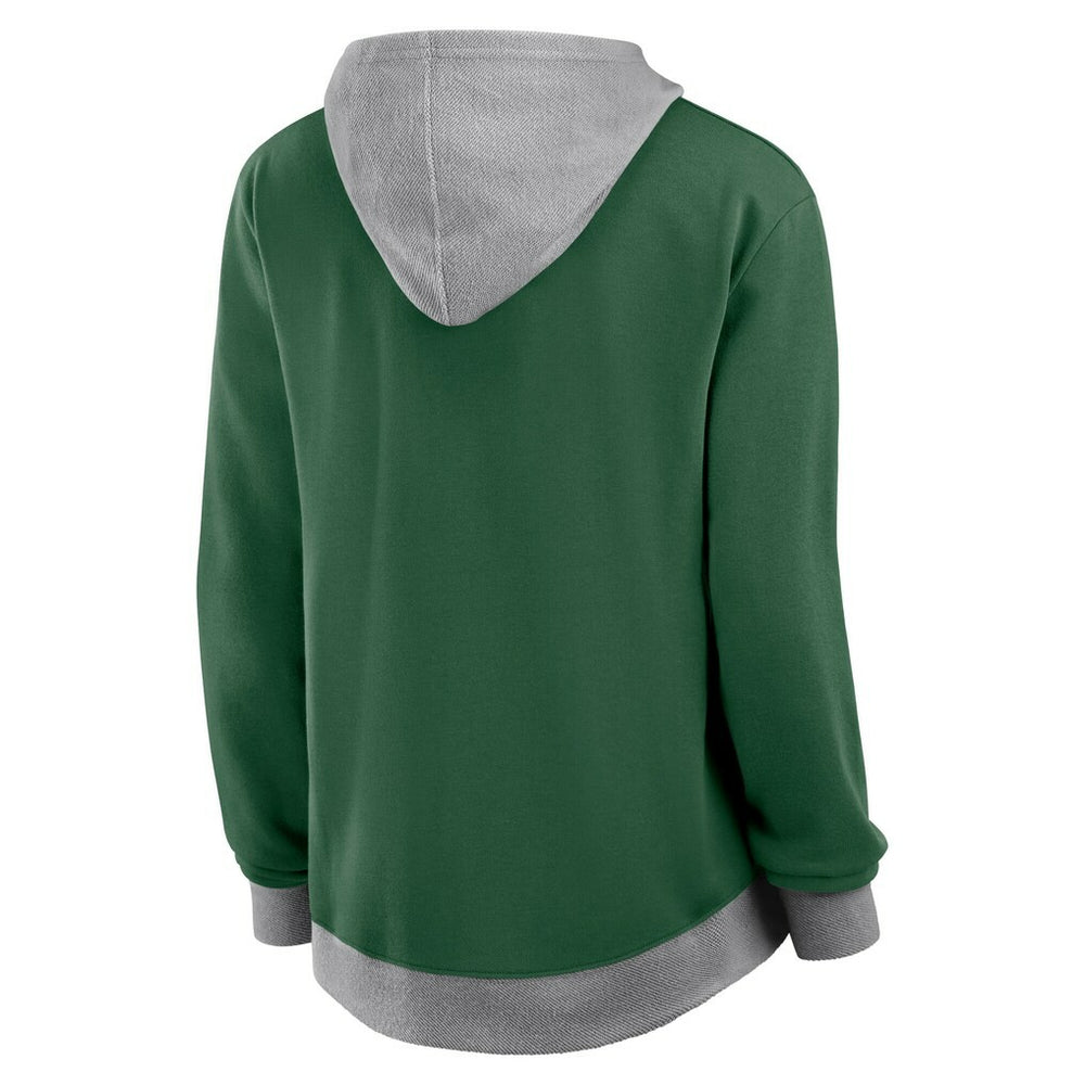 New York Jets Logo Athletic Women's Hit It French Terry Full-Zip Hoodie - Green Hoodies