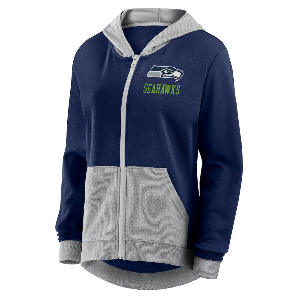 Seattle Seahawks Logo Athletic Women's Hit It French Terry Full-Zip Hoodie - College Navy Hoodies