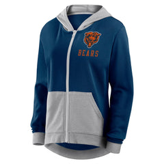 Chicago Bears Logo Athletic Women's Hit It French Terry Full-Zip Hoodie - Navy Hoodies
