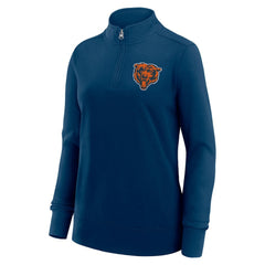 Chicago Bears Logo Athletic Women's Velocity Quarter-Zip Jacket - Navy Jackets