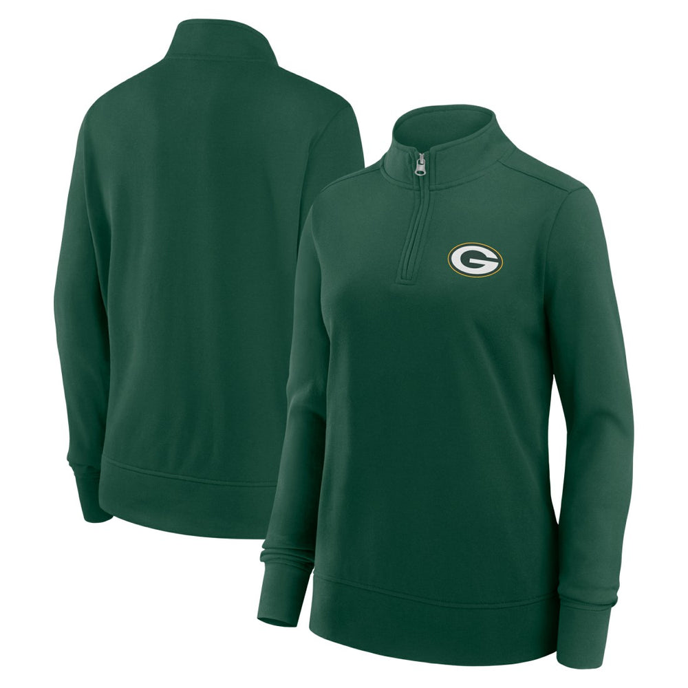 Green Bay Packers Logo Athletic Women's Velocity Quarter-Zip Jacket - Green Jackets