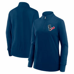 Houston Texans Logo Athletic Women's Velocity Quarter-Zip Jacket - Navy Jackets