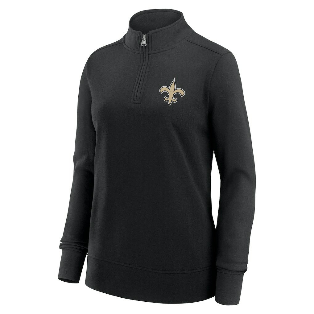 New Orleans Saints Logo Athletic Women's Velocity Quarter-Zip Jacket - Black Jackets