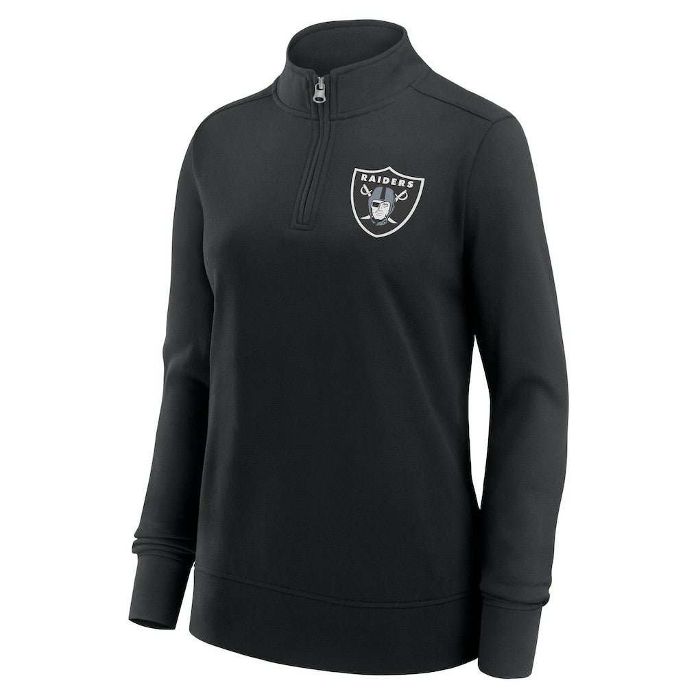 Las Vegas Raiders Logo Athletic Women's Velocity Quarter-Zip Jacket - Black Jackets
