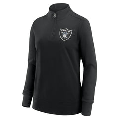 Las Vegas Raiders Logo Athletic Women's Velocity Quarter-Zip Jacket - Black Jackets