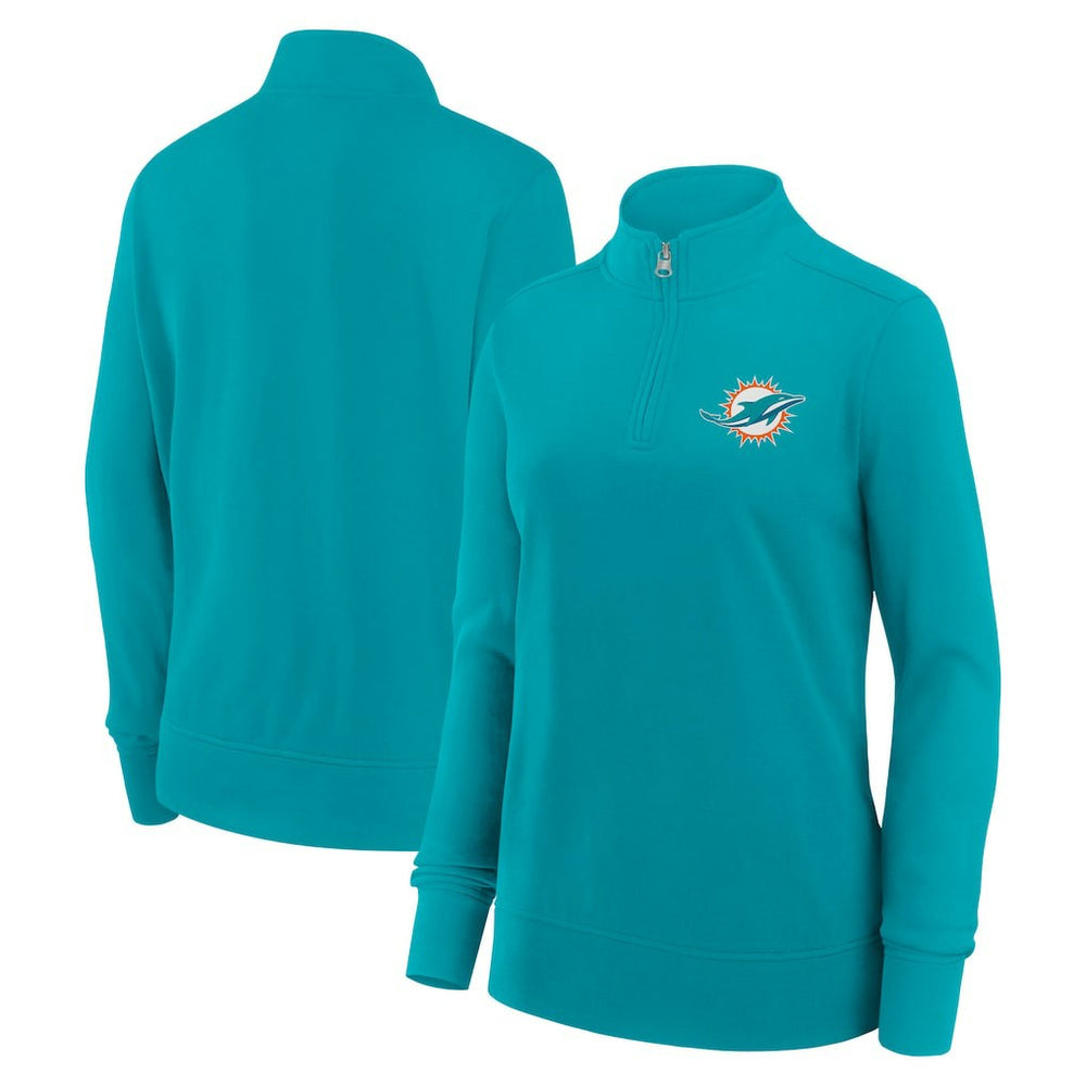 Miami Dolphins Logo Athletic Women's Velocity Quarter-Zip Jacket - Aqua Jackets