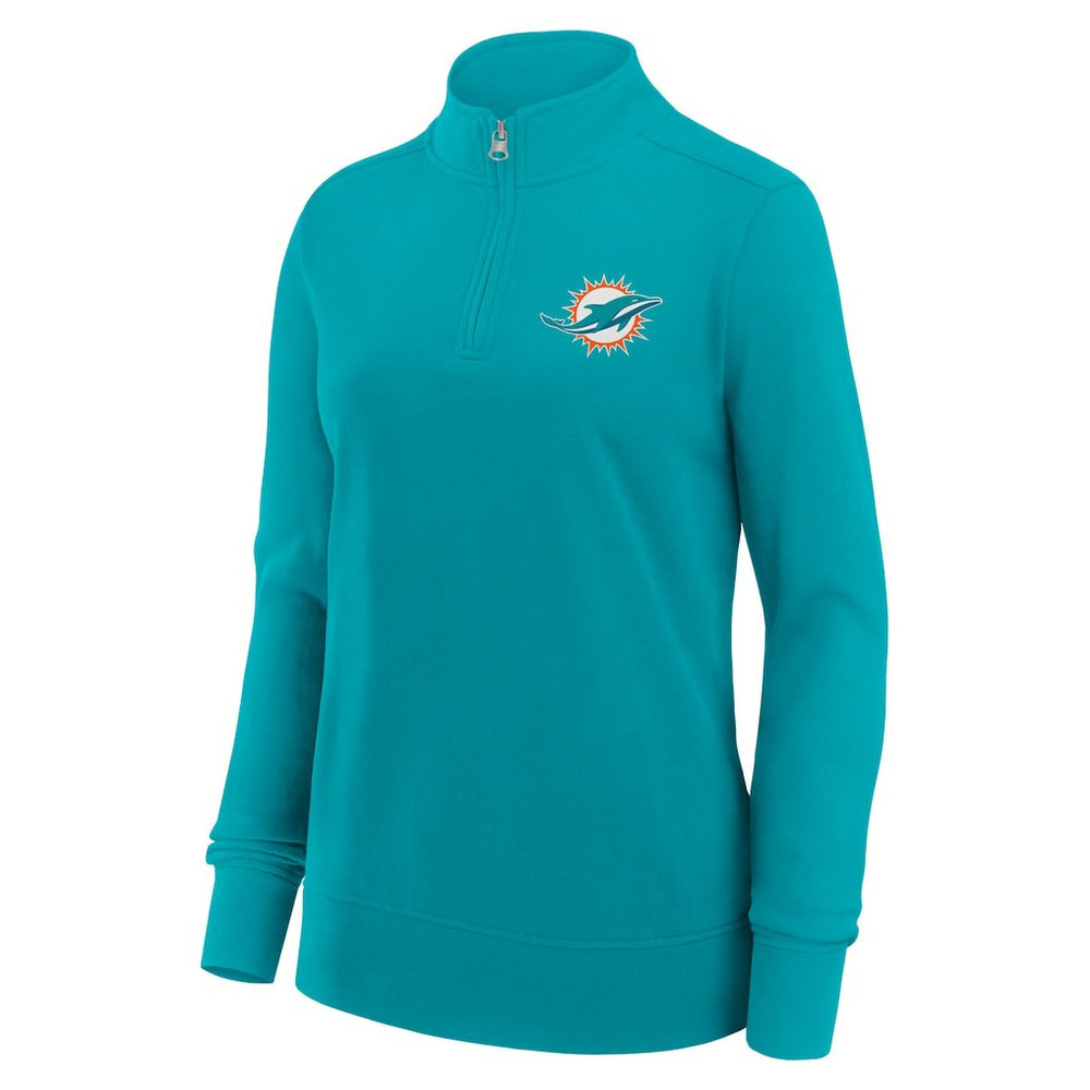 Miami Dolphins Logo Athletic Women's Velocity Quarter-Zip Jacket - Aqua Jackets