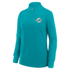 Miami Dolphins Logo Athletic Women's Velocity Quarter-Zip Jacket - Aqua Jackets