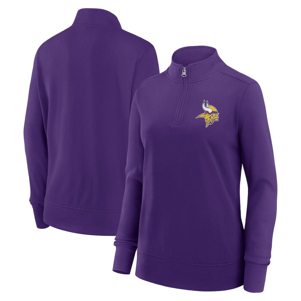 Minnesota Vikings Logo Athletic Women's Velocity Quarter-Zip Jacket - Purple Jackets