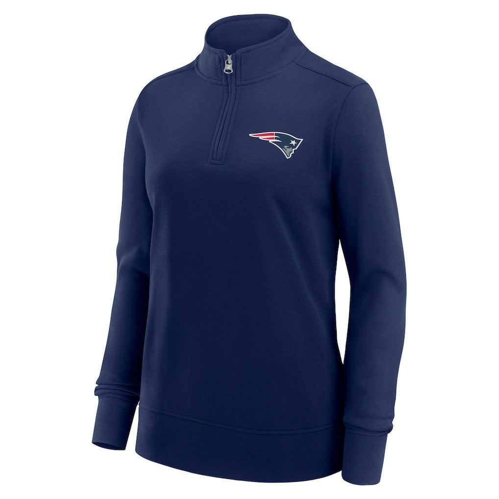 New England Patriots Logo Athletic Women's Velocity Quarter-Zip Jacket - Navy Jackets