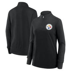 Pittsburgh Steelers Logo Athletic Women's Velocity Quarter-Zip Jacket - Black Jackets