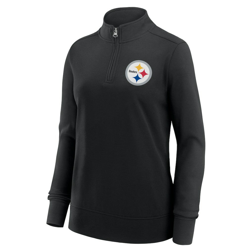 Pittsburgh Steelers Logo Athletic Women's Velocity Quarter-Zip Jacket - Black Jackets