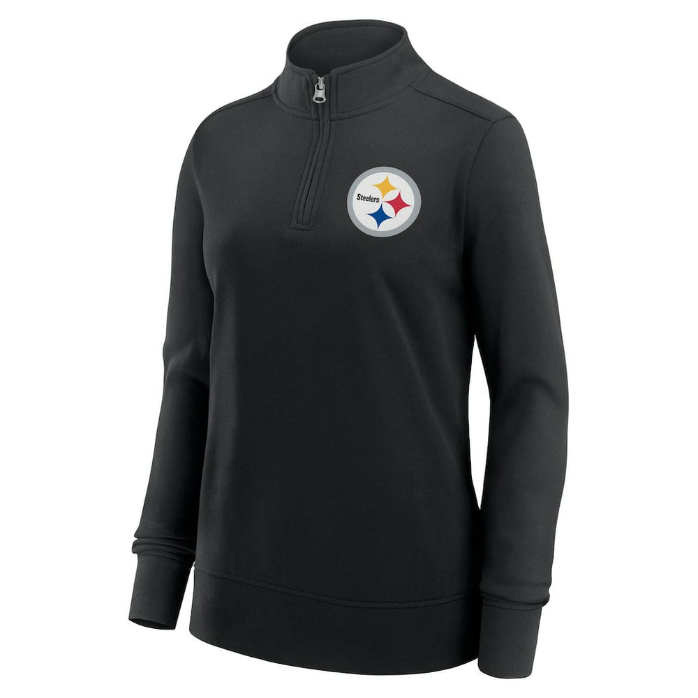 Pittsburgh Steelers Logo Athletic Women's Velocity Quarter-Zip Jacket - Black Jackets