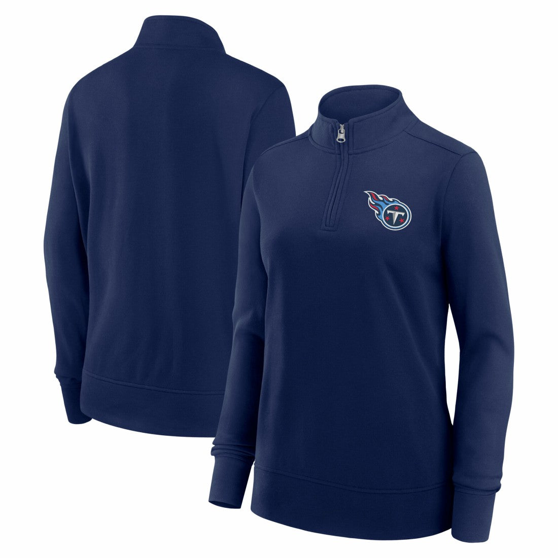 Tennessee Titans Logo Athletic Women's Velocity Quarter-Zip Jacket - Navy Jackets