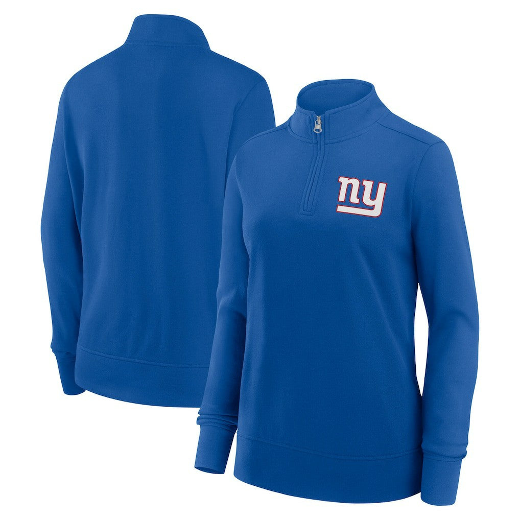 New York Giants Logo Athletic Women's Velocity Quarter-Zip Jacket - Royal Jackets
