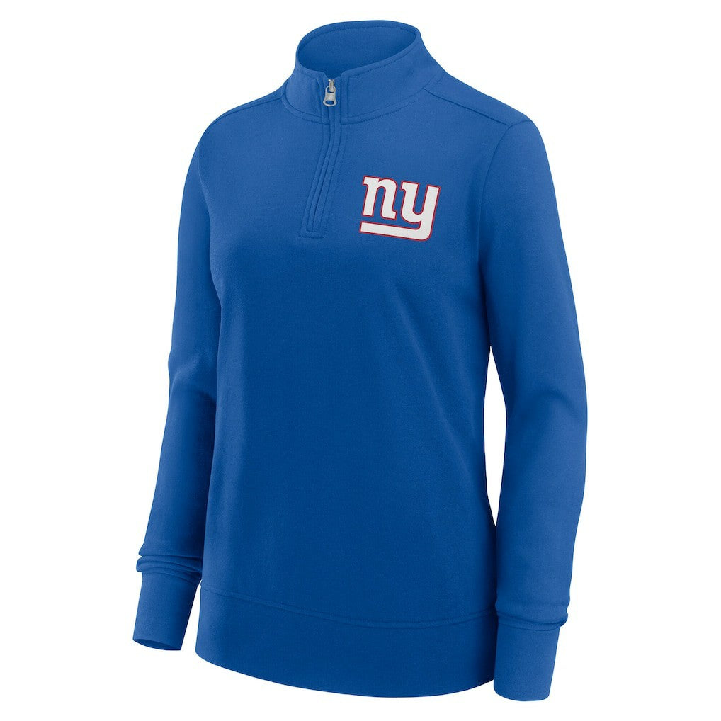 New York Giants Logo Athletic Women's Velocity Quarter-Zip Jacket - Royal Jackets