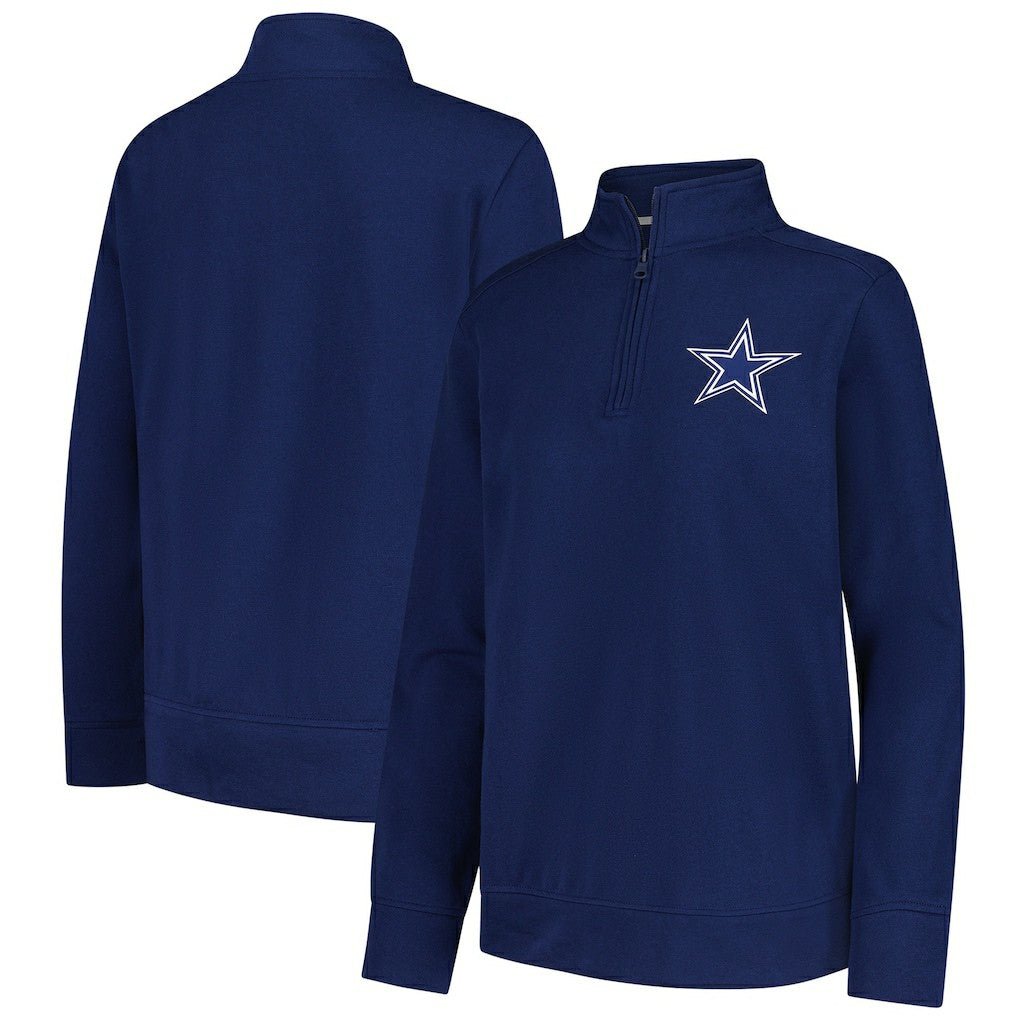 Dallas Cowboys Logo Athletic Women's Velocity Quarter-Zip Jacket - Navy Jackets