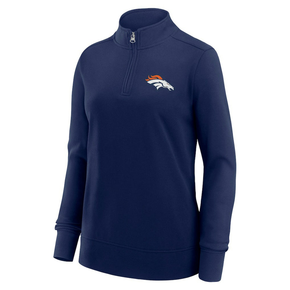 Denver Broncos Logo Athletic Women's Velocity Quarter-Zip Jacket - Navy Jackets