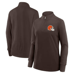 Cleveland Browns Logo Athletic Women's Velocity Quarter-Zip Jacket - Brown Jackets