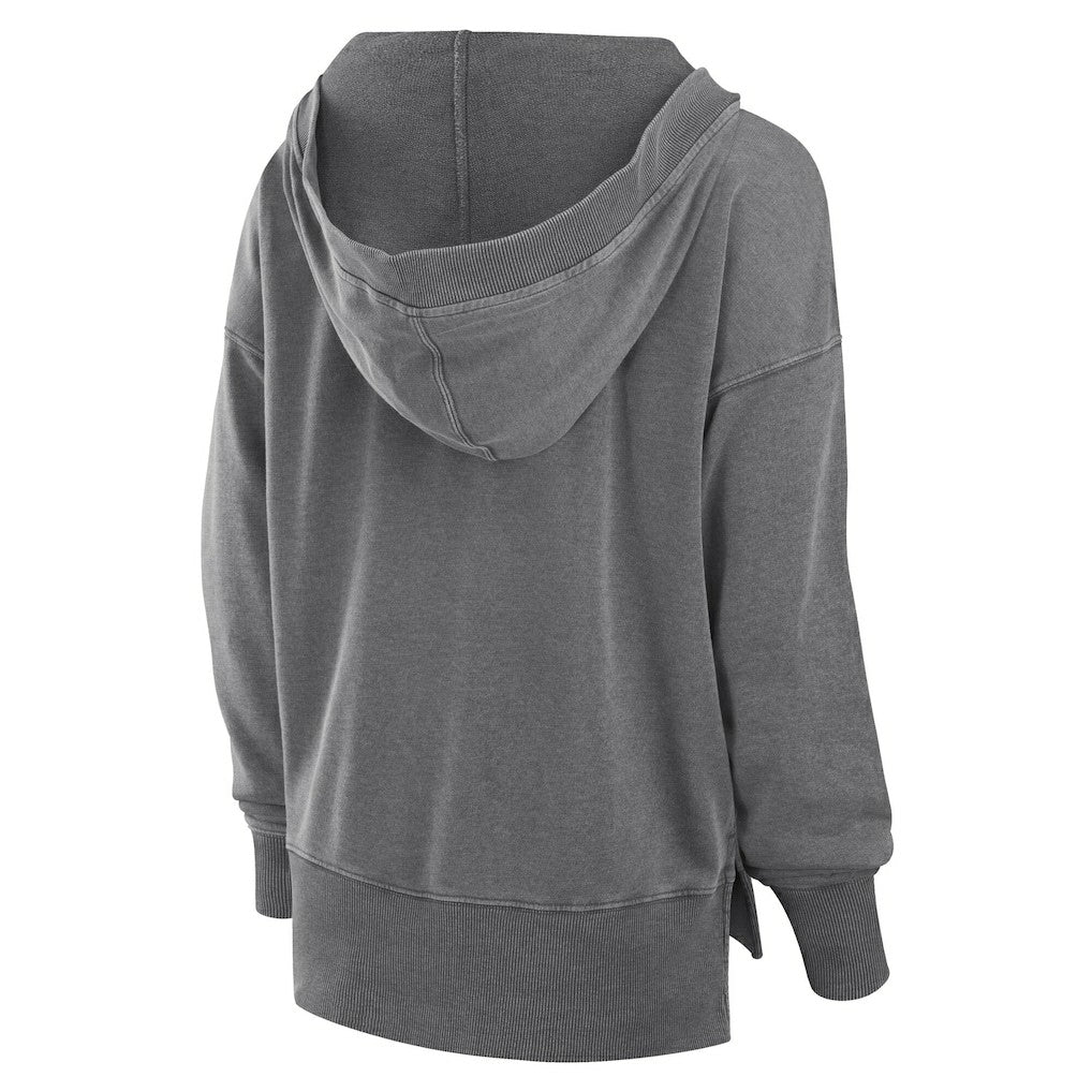 Jacksonville Jaguars Women's Initiative Snow Wash French Terry V-Neck Pullover Hoodie - Heather Charcoal Hoodies