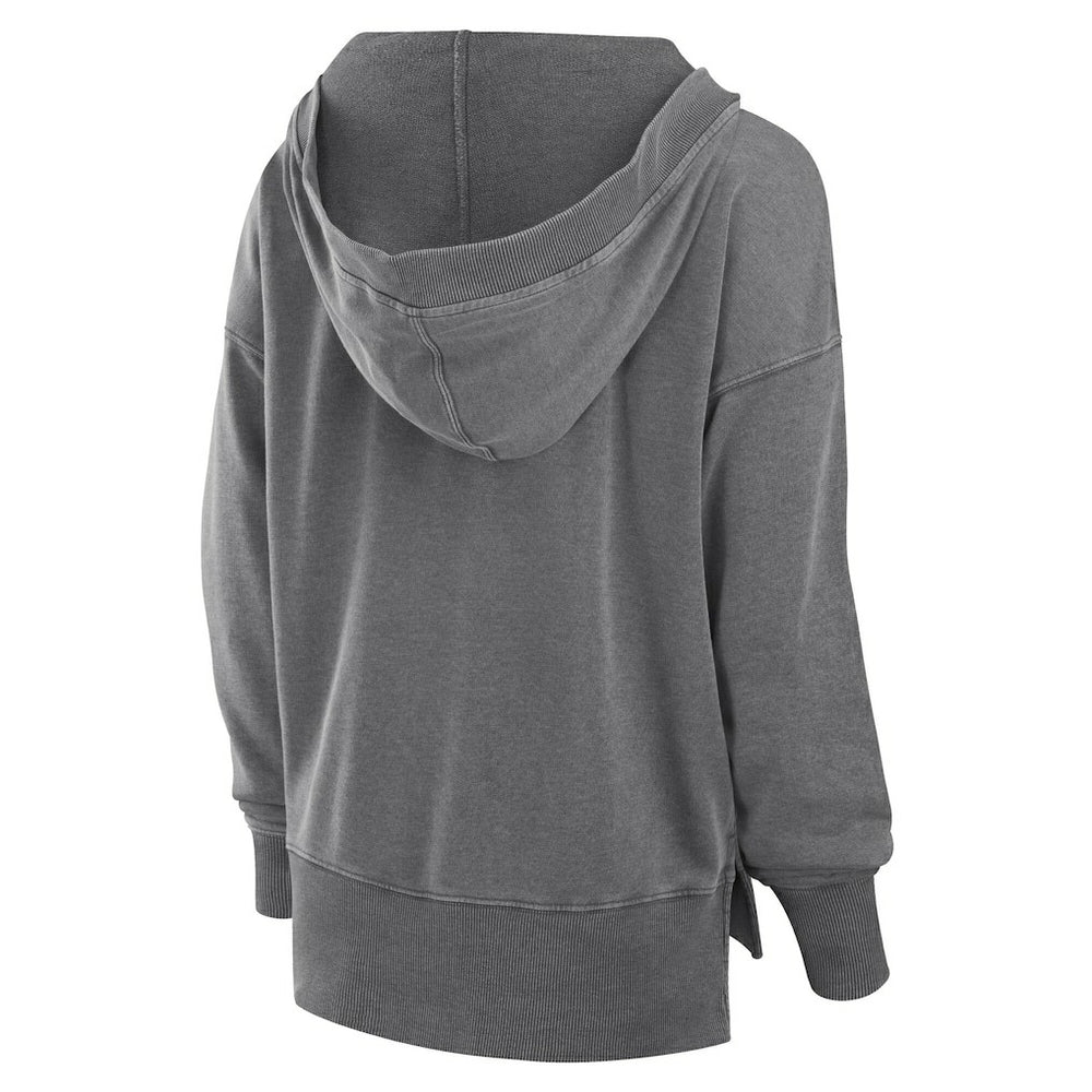 Jacksonville Jaguars Women's Initiative Snow Wash French Terry V-Neck Pullover Hoodie - Heather Charcoal Hoodies