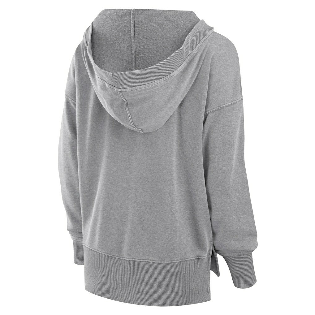 Cleveland Browns Women's Initiative Snow Wash French Terry V-Neck Pullover Hoodie - Heather Gray Hoodies
