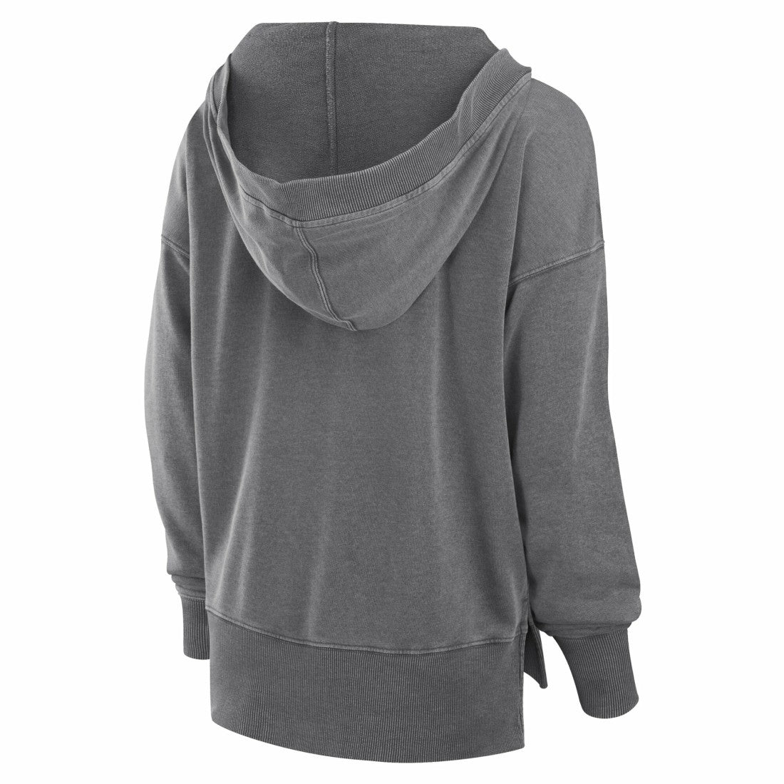 New York Jets Women's Initiative Snow Wash French Terry V-Neck Pullover Hoodie - Heather Charcoal Hoodies