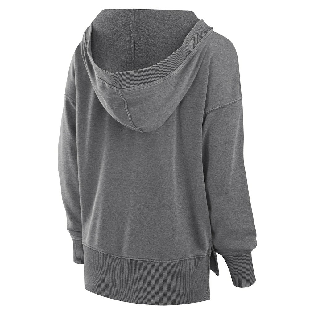 New Orleans Saints Women's Initiative Snow Wash French Terry V-Neck Pullover Hoodie - Heather Charcoal Hoodies