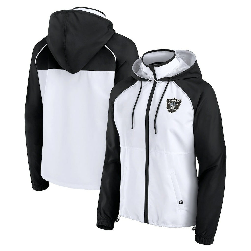 Las Vegas Raiders Women's Full-Zip Anorak Hoodie Jacket - White Hoodies