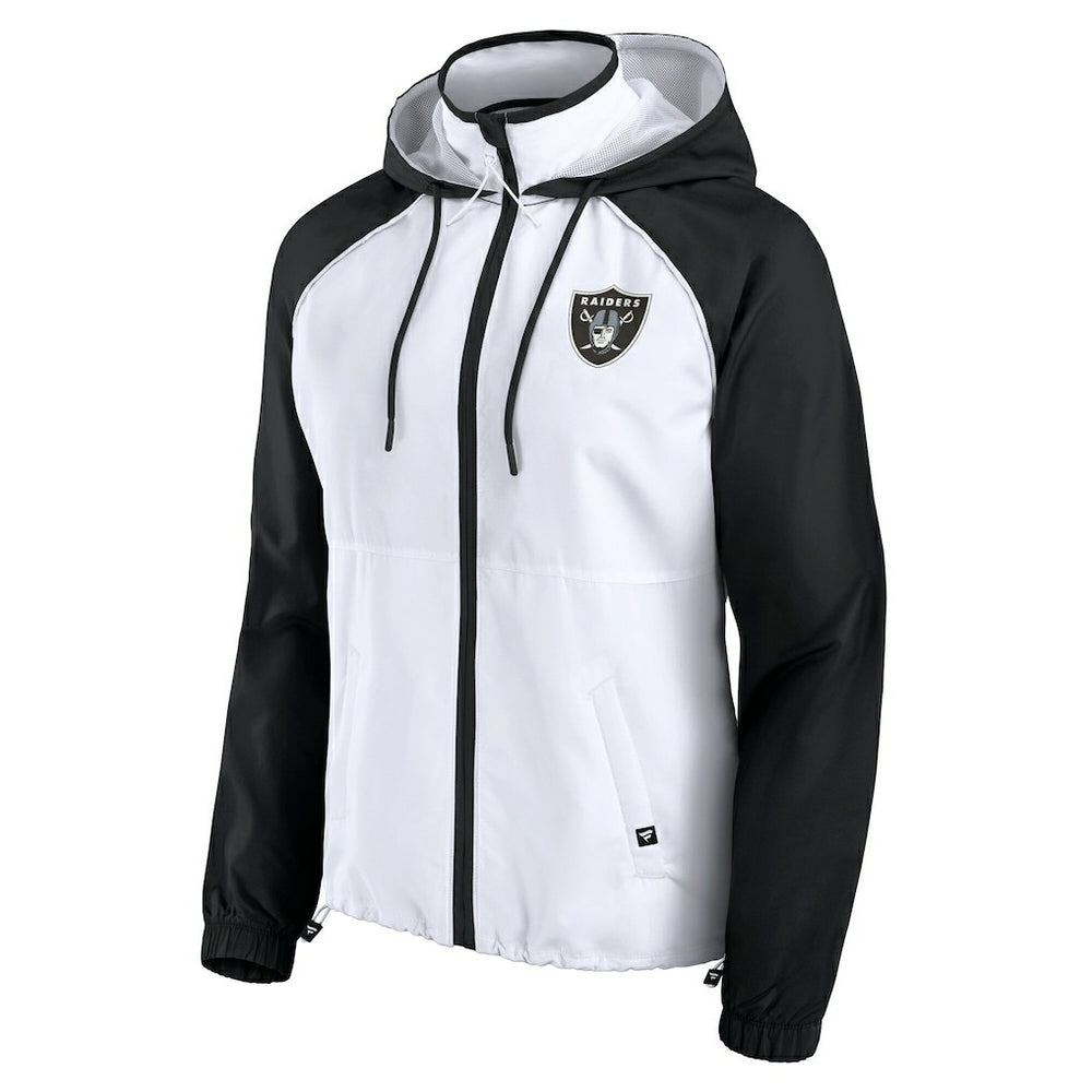 Las Vegas Raiders Women's Full-Zip Anorak Hoodie Jacket - White Hoodies