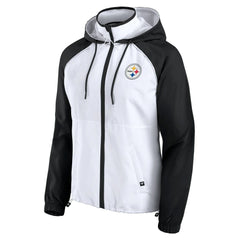 Pittsburgh Steelers Women's Full-Zip Anorak Hoodie Jacket - White Hoodies