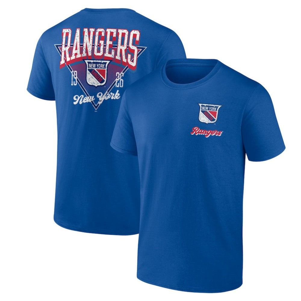 New York Rangers Logo Athletic Never Over T-Shirt - Blue | US 201195137