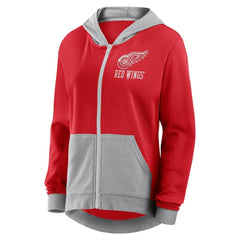 Detroit Red Wings Logo Athletic Women's Hit It French Terry Full-Zip Hoodie - Red | US 201195263