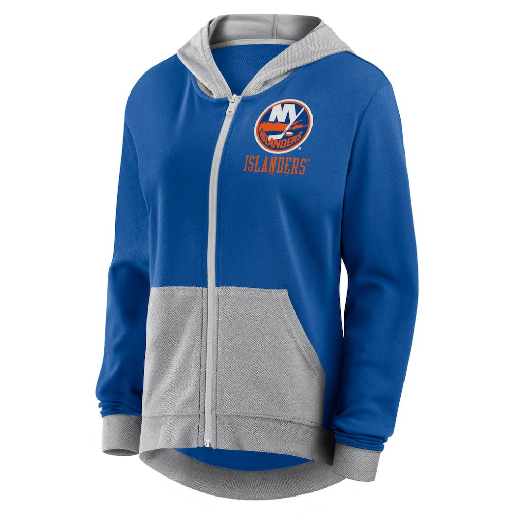 New York Islanders Logo Athletic Women's Hit It French Terry Full-Zip Hoodie - Royal | US 201195275