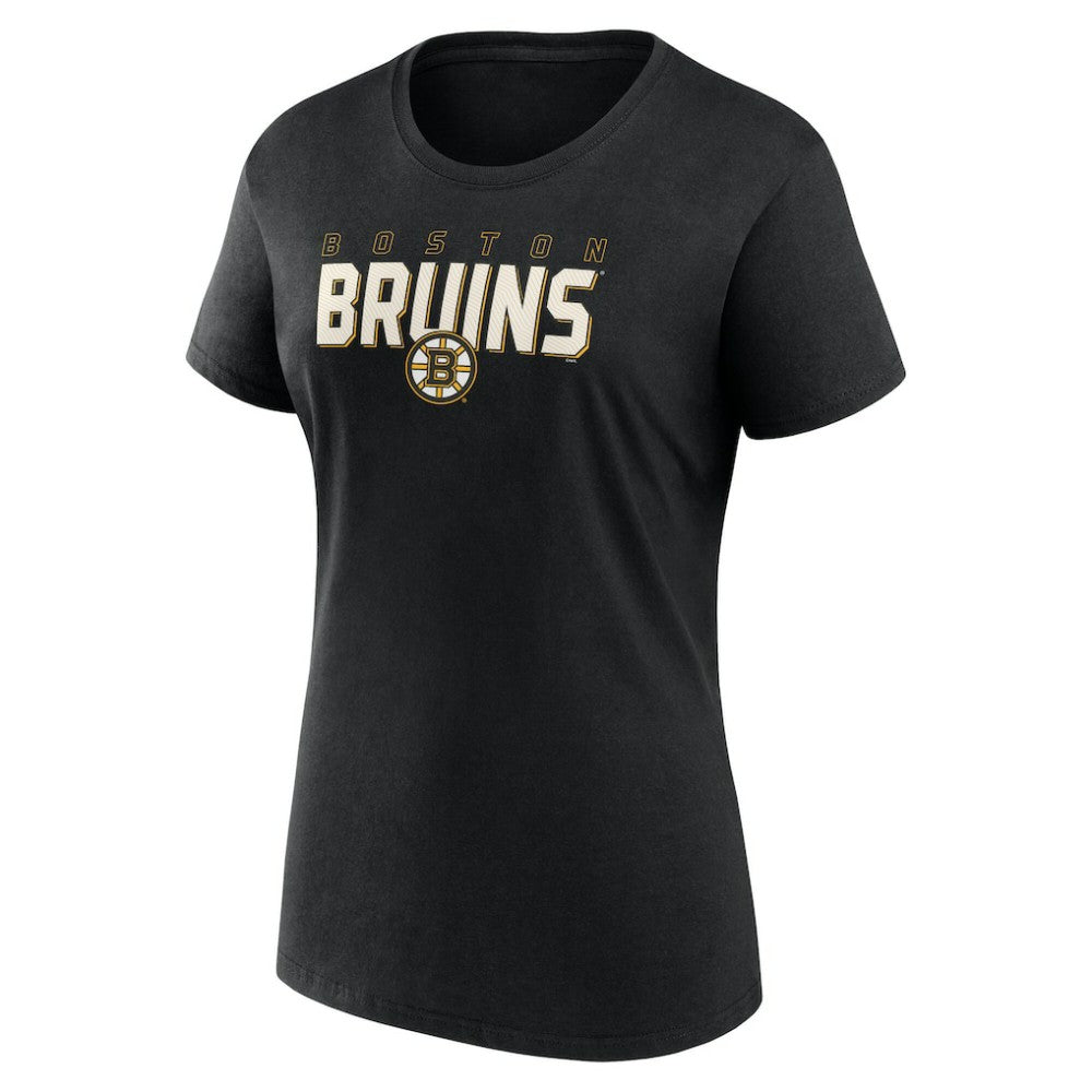 Boston Bruins Logo Athletic Women's Launch Scoop Neck T-Shirt - Black | US 201195284