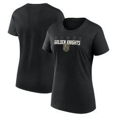 Vegas Golden Knights Logo Athletic Women's Launch Scoop Neck T-Shirt - Black | US 201195297