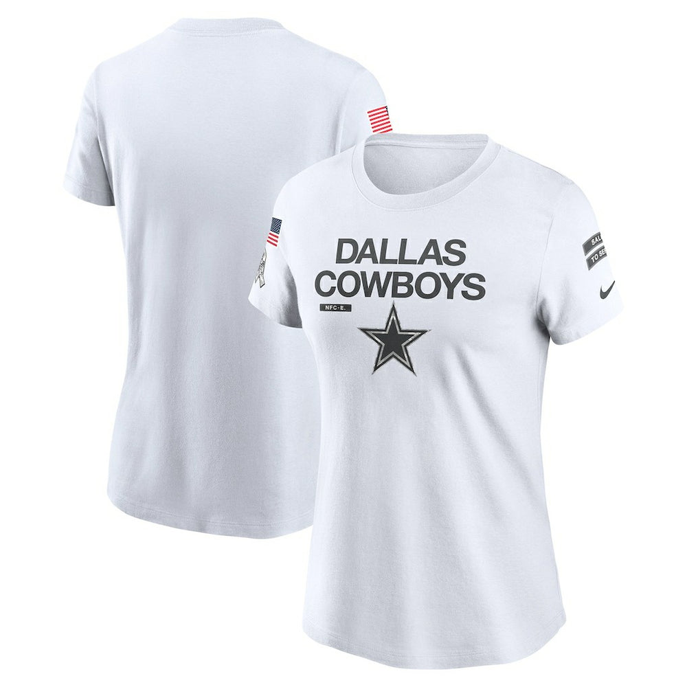 Dallas Cowboys Women's 2024 Salute To Service Legend Performance T-Shirt - White T-shirts