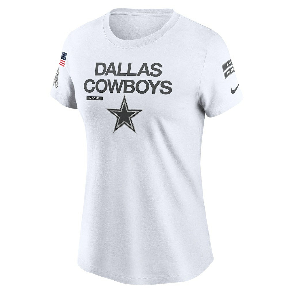 Dallas Cowboys Women's 2024 Salute To Service Legend Performance T-Shirt - White T-shirts