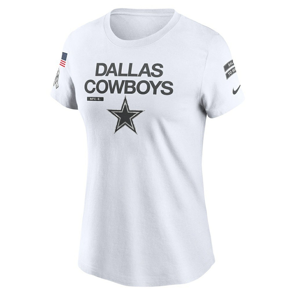 Dallas Cowboys Women's 2024 Salute To Service Legend Performance T-Shirt - White T-shirts
