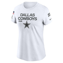 Dallas Cowboys Women's 2024 Salute To Service Legend Performance T-Shirt - White T-shirts