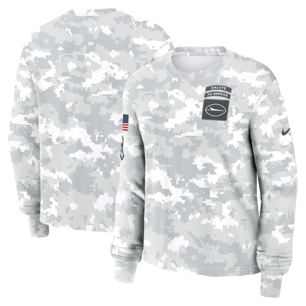 New York Jets Women's 2024 Salute To Service Dri-FIT Long Sleeve T-Shirt - Arctic Camo T-shirts