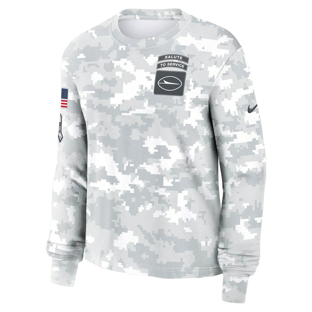 New York Jets Women's 2024 Salute To Service Dri-FIT Long Sleeve T-Shirt - Arctic Camo T-shirts