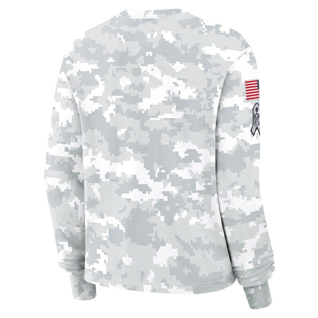 New York Jets Women's 2024 Salute To Service Dri-FIT Long Sleeve T-Shirt - Arctic Camo T-shirts
