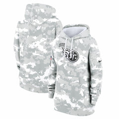 Tennessee Titans Women's 2024 Salute To Service Club Fleece Oversized Pullover Hoodie - Arctic Camo Hoodies