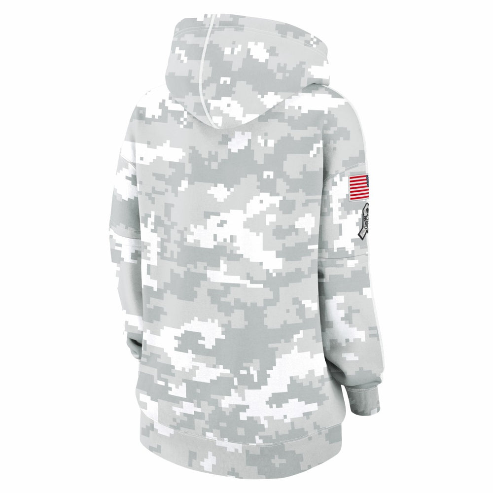 Tennessee Titans Women's 2024 Salute To Service Club Fleece Oversized Pullover Hoodie - Arctic Camo Hoodies
