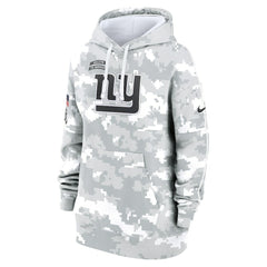 New York Giants Women's 2024 Salute To Service Club Fleece Oversized Pullover Hoodie - Arctic Camo Hoodies