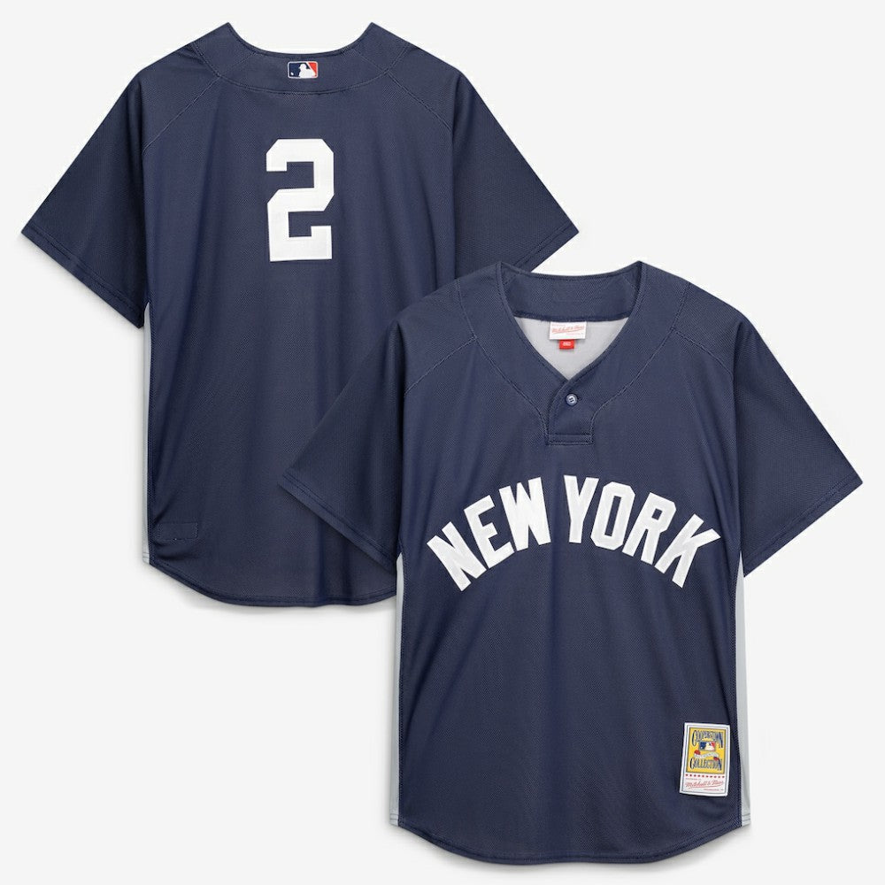 Derek Jeter New York Yankees Mitchell & Ness Authentic Batting Practice Jersey - Navy Jerseys