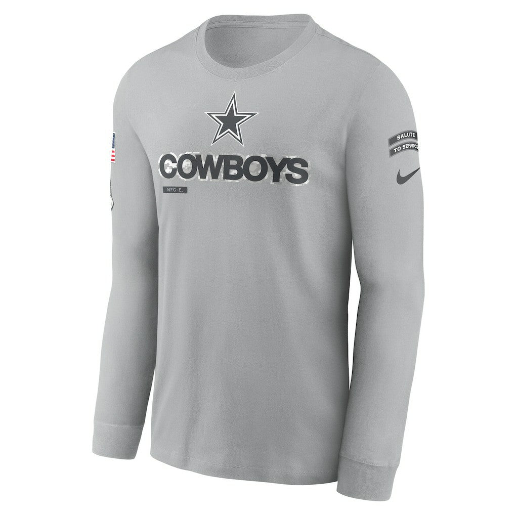 Dallas Cowboys 2024 Salute To Service Long Sleeve T-Shirt - Gray T-shirts