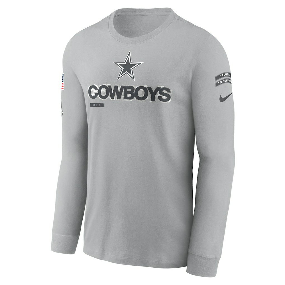 Dallas Cowboys 2024 Salute To Service Long Sleeve T-Shirt - Gray T-shirts
