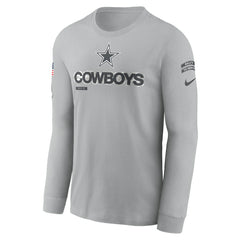Dallas Cowboys 2024 Salute To Service Long Sleeve T-Shirt - Gray T-shirts
